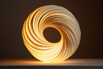 3d Spiral Lightning Orange & White circular Light  illusion- Generative AI