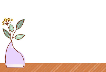 シンプルな観葉植物のポストカード