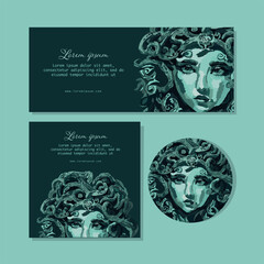 Medusa gorgon banner abstract