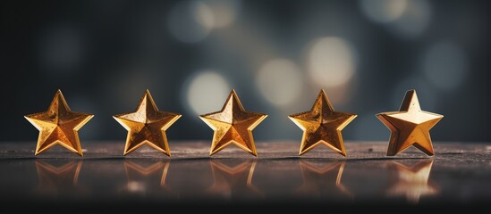 Positive virtual screen feedback for five star rating Emphasizing satisfaction quality and performance