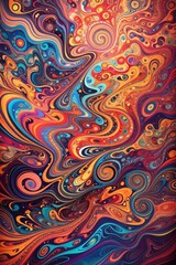 Obraz premium A Vibrant, Abstract Design That Captures The Energy Of A Psychedelic Journey With Swirling Colors And Intricate Patterns.