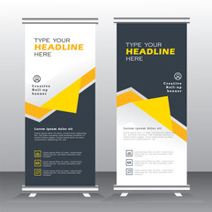 roll up banner design template, vertical banner template design, modern x-banner and standee for advertising, pull up banner, vector eps 10.