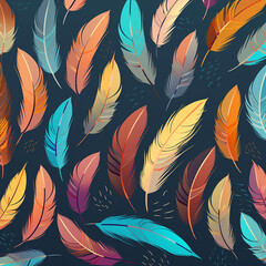 Art of many feathers background image minimal illustration created with Generative Ai