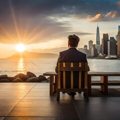 person sitting on a bench