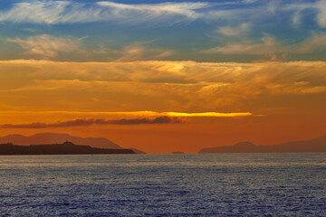 Obraz premium Sunset on the beaches of Spadafora, Sicily