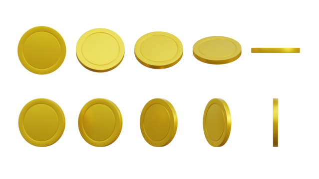 coin isolated 3d render on white