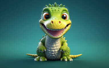 Fototapeta premium 3D cute baby crocodile