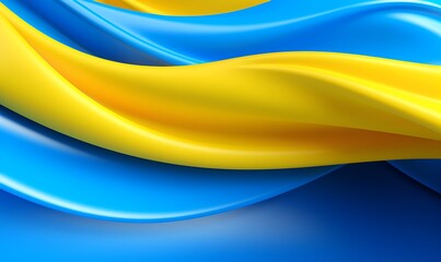 blue yellow abstract plastic wave background, ai generative