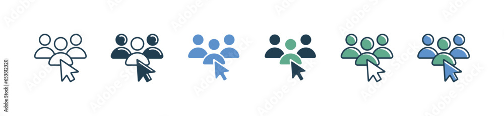 Poster cursor pointing to pick the candidate job interview human resource icon vector business hiring decision best person selection symbol illustration clicking hired talent design for web and app template