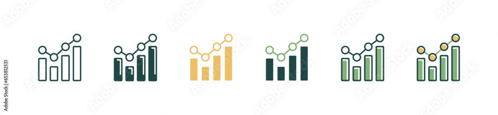Poster simple chart bar graph data analysis icon vector business growth information report and evaluation datum symbol illustration for web and app template design