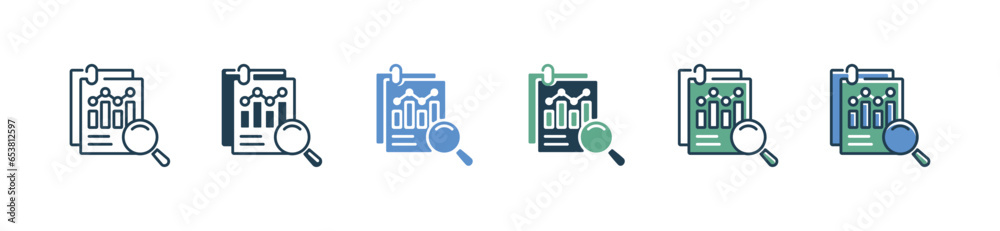Poster business document data analysis clipboard chart bar icon datum financial profit statistic diagram ve