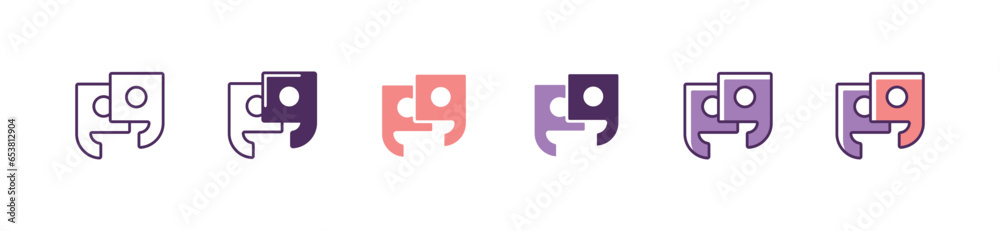 Aufkleber social quote mark team business discussion speech icon vector simple dialogue communication talking 