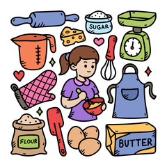 Bakery Vector Doodle Illustration