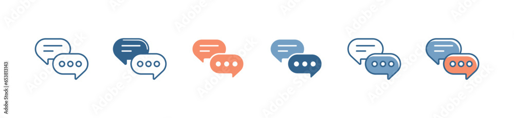 Poster simple discussion social communication forum icon vector people digital network message online media