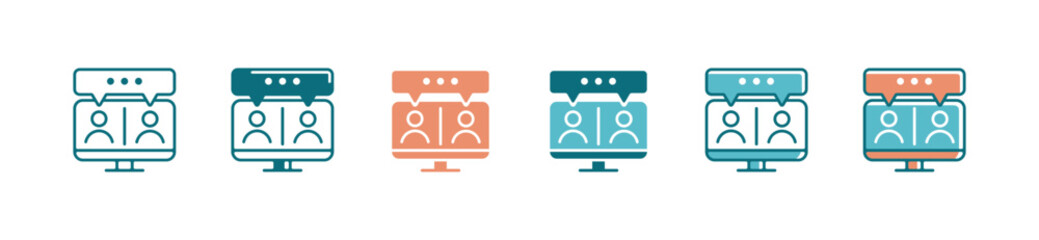 human resource online workshop training icon vector digital business teamwork meeting conference skill development symbol illustration