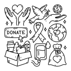 Charity Line Doodle Illustration