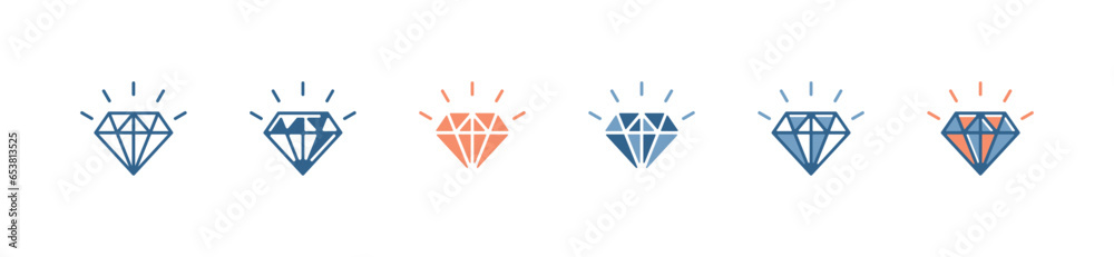 Poster simple shiny diamond gemstone business core value icon vector success goal target company illustration  for web and app