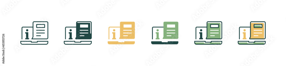 Poster user guide instruction in laptop icon vector business faq information manual support help customers 