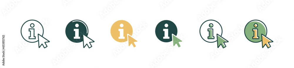 Aufkleber cursor clicking information instruction icon vector user support guide document symbol illustration for web and app