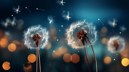 Foto op Plexiglas dandelion seeds with seeds and dandelion seeds © King stock N1