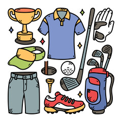 Golf Sport Vector Doodle Illustration