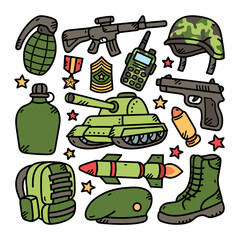 Military Doodle Illustration