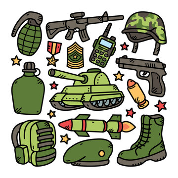 Military Doodle Illustration © yellowline