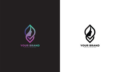 women's natural beauty logo, vector graphic design