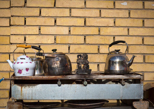 Tea Stall In The Street, Erbil, Kurdistan, Iraq