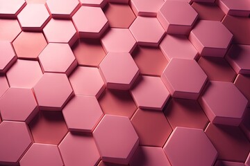 Pink hexagonal pattern in 3d style.