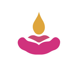 Wax yoga logo set candle zen meditation symbol design