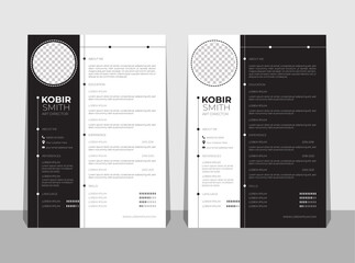Clean Modern Resume and Cover Letter Layout Vector Template for Business Job Applications, Minimalist resume cv template, Resume design template, cv design, multipurpose resume design