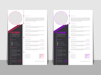 Clean Modern Resume and Cover Letter Layout Vector Template for Business Job Applications, Minimalist resume cv template, Resume design template, cv design, multipurpose resume design