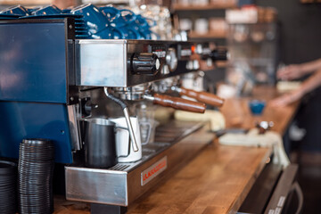 espresso machine in a cafe