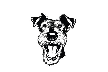 Airedale Terrier Headshot: Captivating Vector Art for Dog Lovers
