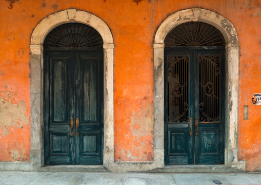 Panama, Province Of Panama, Panama City, Old Door In Casco Viejo