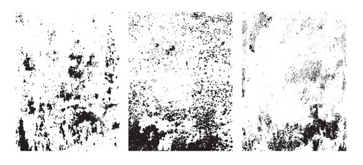 Set of Weathered Metal with Rust Grudge Textures. Old surface background vector art