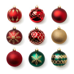 christmas balls collection isolated
