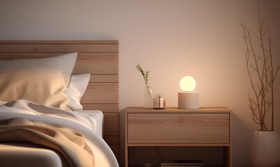 minimalist modern elegant bedroom interior, ai generative