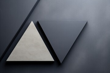 Cream and grey modern abstract background design featuring geometric triangle shapes, subtle gradient, captivating noise, and fine-grain texture—a visual symphony in harmonious abstraction