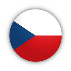 Czeska Flaga Przycisk - obrazy, fototapety, plakaty
