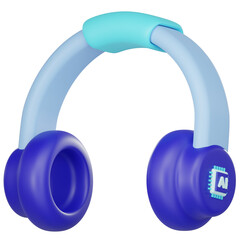 3d ai headphone icon