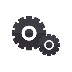 black cogwheel gear icon vector illustration