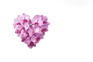 heart shaped orchid flower blank space, ai generative