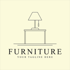 Naklejka premium furniture logo line art icon design template simple minimalist vector illustration