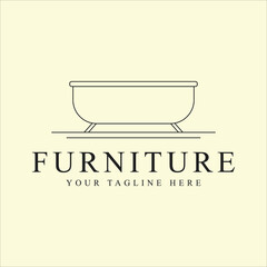 furniture logo line art icon design template simple minimalist vector illustration