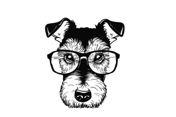 Canine Chic: Airedale Terrier Sporting Glasses Vector