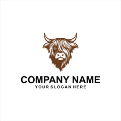 mountain cow logo vector