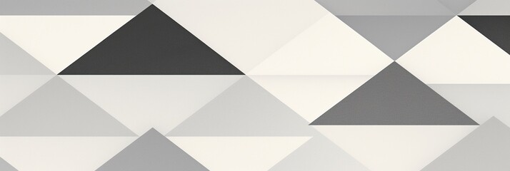 Obraz premium Grey and light grey merge in a mesmerizing dance of clean minimalism, featuring abstract geometric shapes, triangles, and a captivating interplay of gradient, noise, and grain web banner