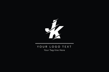 JK, KJ, J, K Letters Logo design Abstract Monogram vector